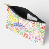 Watercolor Floral Pattern Pretty Personalized アクセサリーポーチ (見開き)