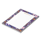 Watercolor Floral Pattern Pretty Personalized ノートパッド (回転)
