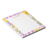 Watercolor Floral Pattern Pretty Personalized ノートパッド (アングル)
