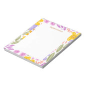 Watercolor Floral Pattern Pretty Personalized ノートパッド (回転)