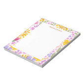Watercolor Floral Pattern Pretty Personalized ノートパッド (回転)