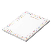 Watercolor Floral Pattern Pretty Personalized ノートパッド (回転)