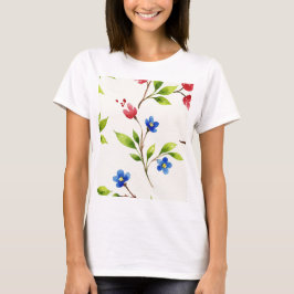 Watercolor floral pattern tシャツ