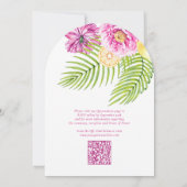 Watercolor Floral Peonies QR Code Quinceañera 招待状 (裏面)