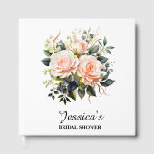 Watercolor Floral– Personalized Bridal Shower ゲストブック (正面)