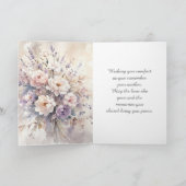 Watercolor Floral Personalized Mother Sympathy  カード (内部)