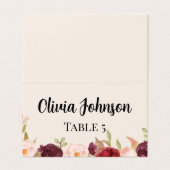 Watercolor Floral Place Card (外部フラット)