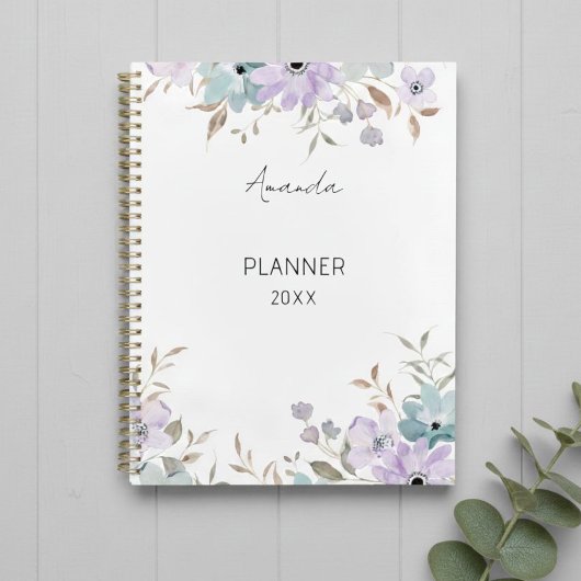Watercolor Floral Planner  Flowers プランナー手帳