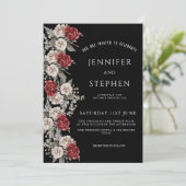 Watercolor Floral Rose Eucalyptus Border, Wedding 招待状 (スタンド正面)