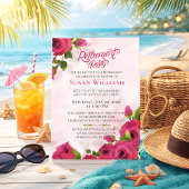 Watercolor Floral Rose Retirement Celebration 招待状