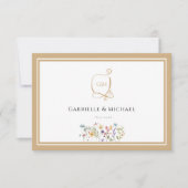 Watercolor Floral RSVP Wedding Enclosure Cards (正面)