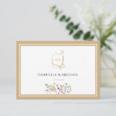 Watercolor Floral RSVP Wedding Enclosure Cards (スタンド正面)