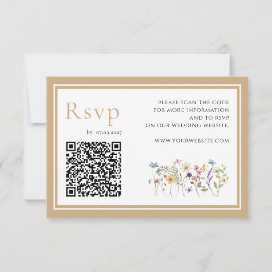 Watercolor Floral RSVP Wedding Enclosure Cards (裏面)