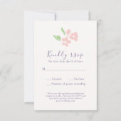 Watercolor Floral Script Wedding  RSVP Card (正面)