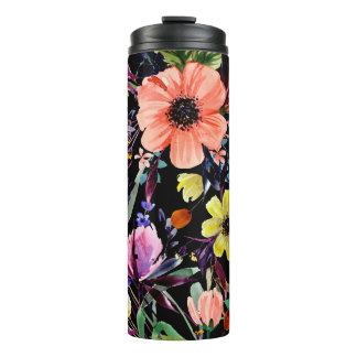 Watercolor floral seamless pattern. Different buds タンブラー