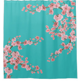 Watercolor Floral Shower Curtain シャワーカーテン