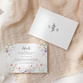 Watercolor Floral Spring Garden Pastel Wedding エンクロージャーカード