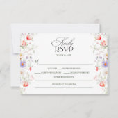 Watercolor Floral Spring Garden Pastel Wedding 出欠カード (正面)