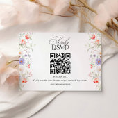 Watercolor Floral Spring Garden Wedding QR Code 出欠カード