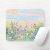 Watercolor floral Spring Ladybug マウスパッド (マウス)