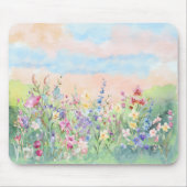 Watercolor floral Spring Ladybug マウスパッド (正面)