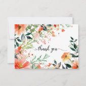 Watercolor Floral Sympathy Thank You サンキューカード (正面)