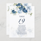 Watercolor Floral Table Number 19 Seating Chart (正面/裏面)