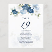 Watercolor Floral Table Number 19 Seating Chart (裏面)