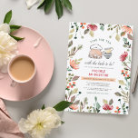 Watercolor Floral Time For Tea Bridal Shower  ポストカード<br><div class="desc">This lovely wedding shower design featuring a border of hand-painted blush pink watercolor flowers and greenery. There is an illustration of a teapot and a sweet stack of teacups. There is a little rhyme that reads "Time for tea with the bride-to-be!" with the bride's name in big rustic capitals. The...</div>