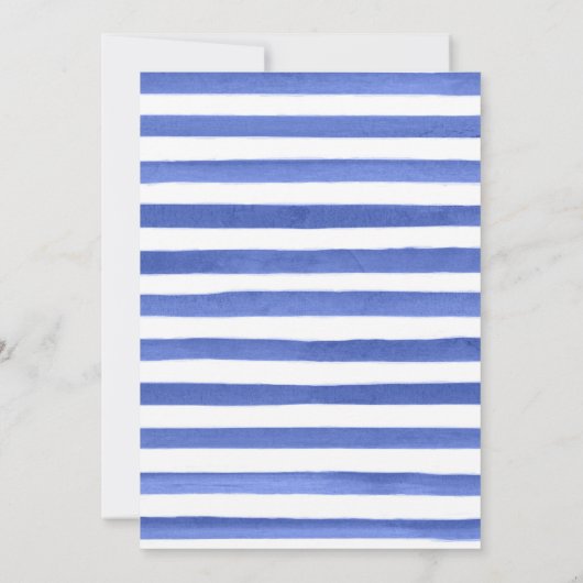 Watercolor Floral Underwater Animals Birthday 招待状 (裏面)