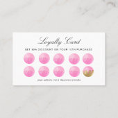 Watercolor Floral Utensils Whisk Bakery  ロイヤリティカード (裏面)