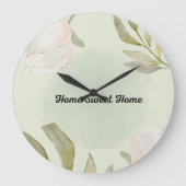 Watercolor Floral Wall Clock ラージ壁時計 (正面)