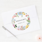 Watercolor Floral Wedding  ラウンドシール (封筒)