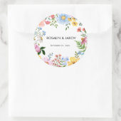 Watercolor Floral Wedding  ラウンドシール (バッグ)