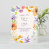 Watercolor floral  wedding 招待状 (スタンド正面)