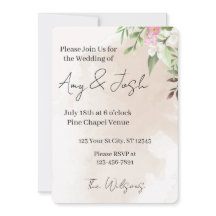 Watercolor Floral Wedding Invitation