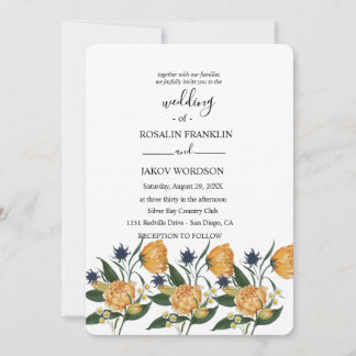 watercolor floral wedding Invitation 招待状