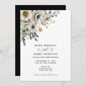Watercolor Floral Wedding Invitation  招待状 (正面/裏面)