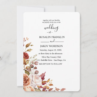 watercolor floral wedding Invitation 招待状