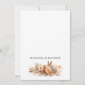 Watercolor Floral Wedding Invitation Orange Brown 招待状 (裏面)