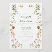 Watercolor Floral Wedding Invitation Template 招待状 (正面)