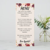 Watercolor Floral Wedding Menu 招待状 (スタンド正面)