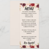 Watercolor Floral Wedding Menu 招待状 (正面/裏面)