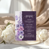 Watercolor Floral Wedding Menu Card メニュー