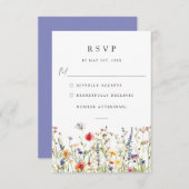 Watercolor Floral Wedding RSVP Card (正面/裏面)
