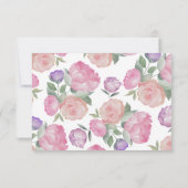 Watercolor Floral Wedding RSVP Card with QR Code (裏面)