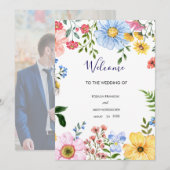 watercolor floral wedding Welcome Sign シーズンカード (正面/裏面)