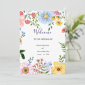 watercolor floral wedding Welcome Sign シーズンカード (スタンド正面)