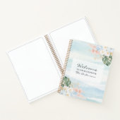 Watercolor Floral Welcome Beach House Guestbook ノートブック (内部)