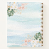 Watercolor Floral Welcome Beach House Guestbook ノートブック (裏面)